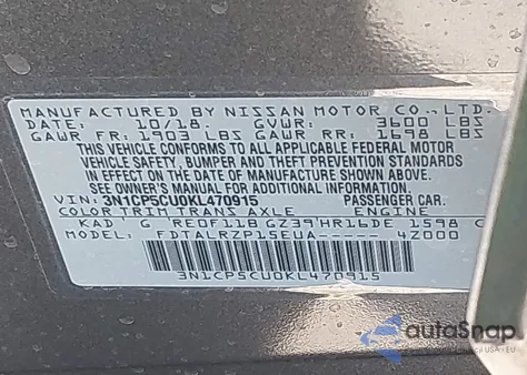 2019 Nissan Kicks S from USA, damaged, VIN 3N1CP5CU0KL470915